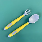 Baby Spoon and fork Set for Baby Feeding (Blue)